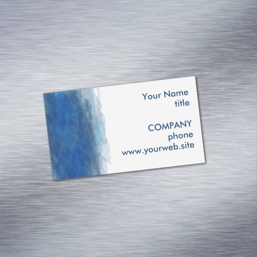 青い水色の絵を描抽象芸術背景 マグネット名刺 (インサイチュ)