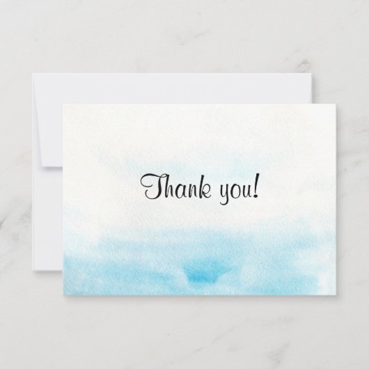 青い水色の背景「サンキューカード」 サンキューカード (正面)
