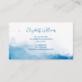 青い水色の背景 名刺 (裏面)