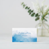 青い水色の背景 名刺 (スタンド正面)