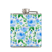 青い水色の花の模様 フラスク (裏面)