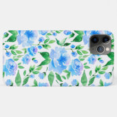 青い水色の花の模様 Case-Mate iPhoneケース (裏面(横))