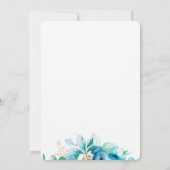 青い水色の花を保存する日付招待状 セーブザデート (裏面)