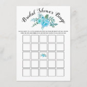 青い水色の花ブライダルビンゴゲームカード エンクロージャーカード (正面)