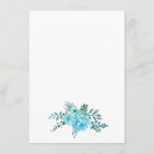 青い水色の花ブライダルビンゴゲームカード エンクロージャーカード (裏面)