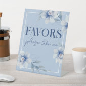 青い水色の花好みのテーブル 台座サイン (インサイチュ)