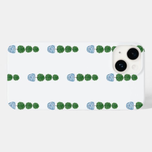 青い水色の花瓶トピアリ名門私立校風のー Case-Mate iPhoneケース (裏面 (横))