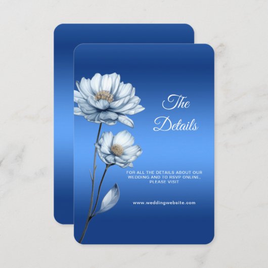青い水色の花詳細エンクロージャカード エンクロージャーカード
