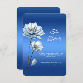 青い水色の花詳細エンクロージャカード エンクロージャーカード