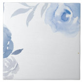 青い水色の花 タイル (正面)