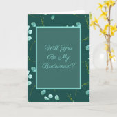 青い水色の茎は私の花嫁になる？ カード (黄色い花)