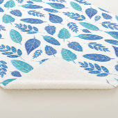 青い水色の葉パターン シェルパブランケット (3/4)