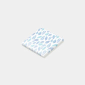 青い水色の葉パターン ポストイット (アングル)