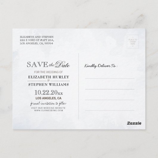 青い水色の葉結婚の救写真 ポストカード (裏面)