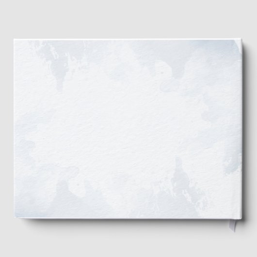 青い水色の葉花の結婚ゲストブック ゲストブック (裏面)