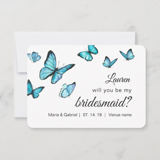 青い水色の蝶は私の花嫁になるi 招待状 (正面)