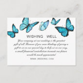 青い水色の蝶結婚の願い井戸 エンクロージャーカード (正面)