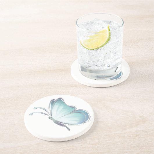 青い水色の蝶 コースター (側面)