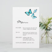 青い水色の蝶。スタイリッシュ結婚メニュー (スタンド正面)