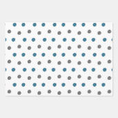 青い水色の象とドットのパターンセット3 ラッピングペーパーシート (正面2)