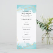 青い水色の金ゴールド幾何線結婚の プログラム (スタンド正面)