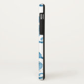 青い水色の馬のパターン金ゴールドきらめき Case-Mate iPhoneケース (裏面/左)