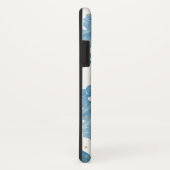 青い水色の馬のパターン金ゴールドきらめき Case-Mate iPhoneケース (裏面/右)