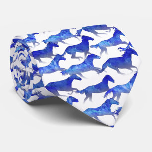 青い水色の馬 ネクタイ