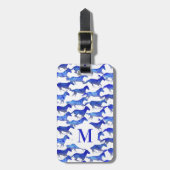 青い水色の馬 ラゲッジタグ (正面縦)