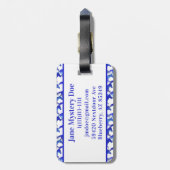 青い水色の馬 ラゲッジタグ (裏面縦)