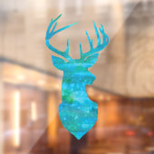 青い水色の鹿のシルエット ウィンドウサイン (シート2)