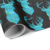 青い水色の鹿のシルエット ラッピングペーパー (ロールコーナー)