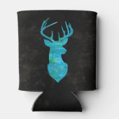 青い水色の鹿のシルエット 缶クーラー (裏面)