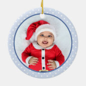 青い水色の（鳥）ショウジョウコウカンチョウの鳥パーソナライズされた名 セラミックオーナメント (裏面)