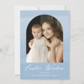 青い水色アーチ2写真イースターの願い シーズンカード (正面)