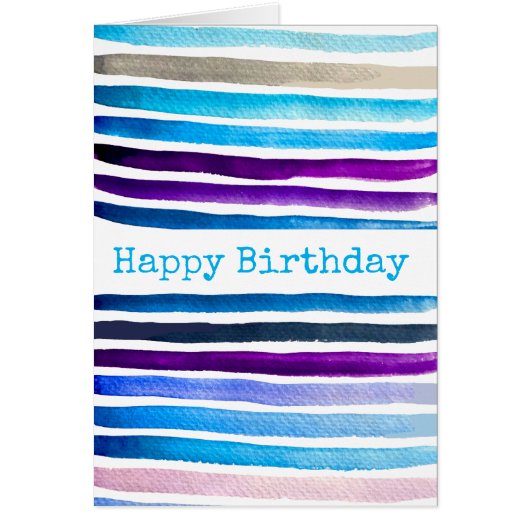 青い水色ストライプの手絵を描 (正面)