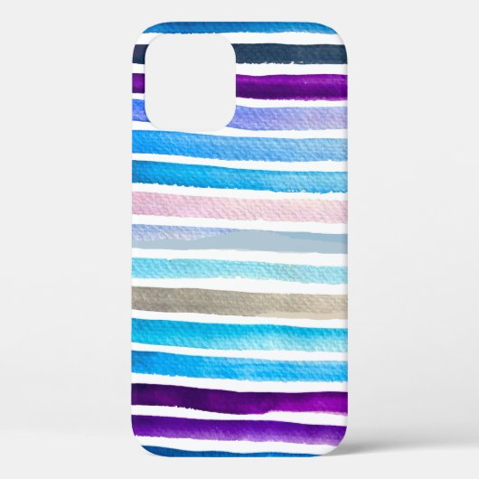青い水色ストライプの手絵を描 Case-Mate iPhoneケース (裏面)