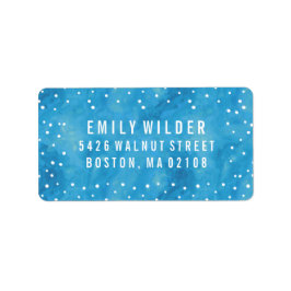 青い水色ドット赤ちゃんシャワー ラベル