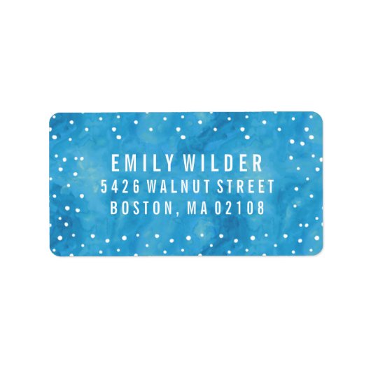 青い水色ドット赤ちゃんシャワー ラベル (正面)