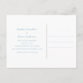 青い水色ハート日付はがきを保存 案内ポストカード (裏面)