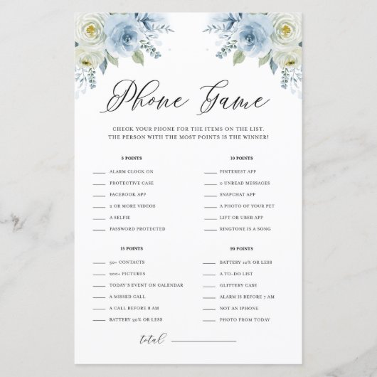 青い水色フローラあなたの電話ゲームに何がある (正面)