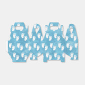 青い水色ベビーシャワー足跡パターン フェイバーボックス (折り畳みなし)