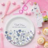 青い水色ワイルドフラワーメドウ ペーパープレート (パーティー)