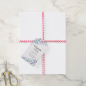 青い水色葉の感謝していメッセージカード ギフトタグ (より糸付き)