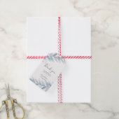 青い水色葉の感謝していメッセージカード ギフトタグ (より糸付き)