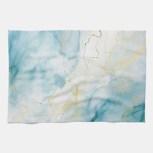 青い水色 キッチンタオル (横)