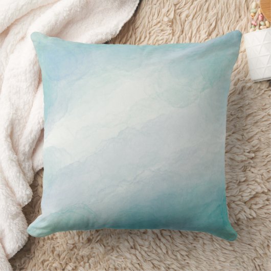 青い水色 クッション (ブランケット)