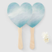 青い水色 ハンドファン (正面&裏面)