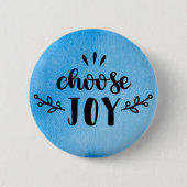 青い水色 – 喜びを選択 缶バッジ (正面)