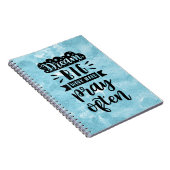 青い水色 – 夢の大きな仕事の懸命祈が多い ノートブック (右側)